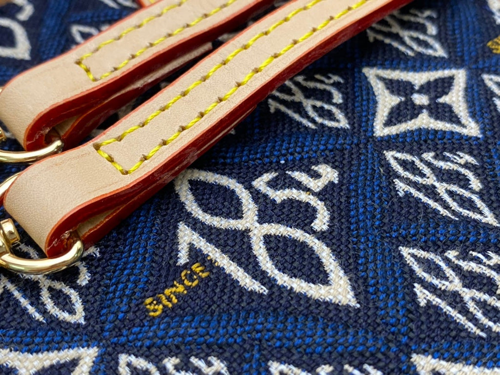 LOUIS VUITTON PETIT SAC PLAT BLUE MONOGRAM SINCE 1854 TEXTILE