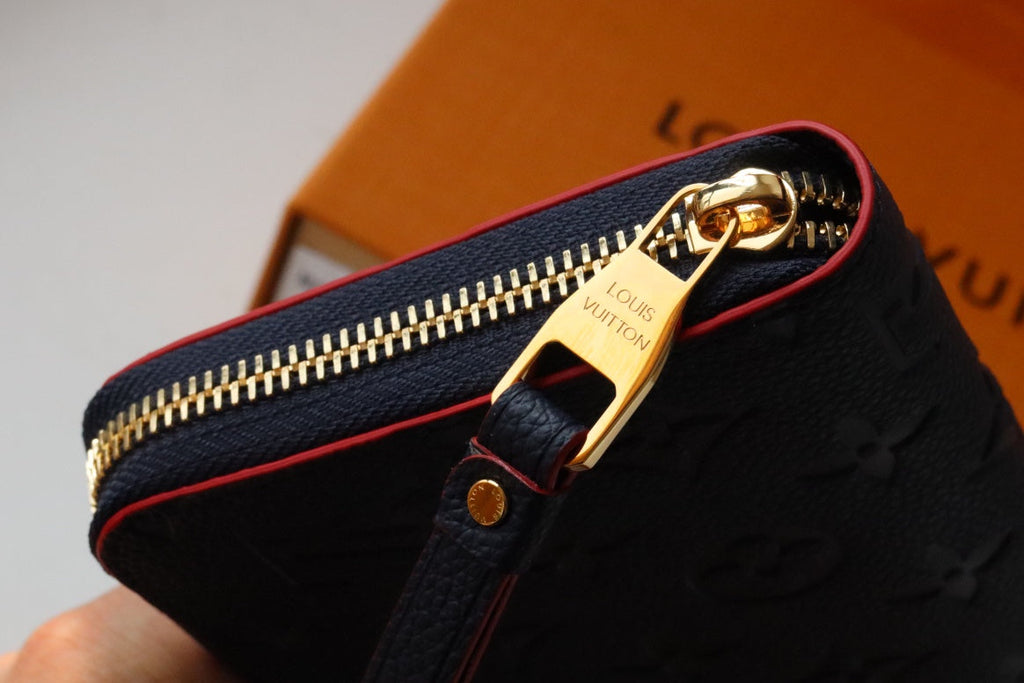 LOUIS VUITTON LV ZIPPY WALLET LONG PURSE BLUE RED EMPREINTE LEATHER
