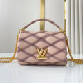 LOUIS VUITTON GO-14 MM 23 IN LIGHT PINK QUILTED LAMBSKIN GOLD HARDWRE