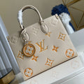 LOUIS VUITTON LV ONTHEGO MM 35 CREAM COWHIDE-LEATHER TRIM