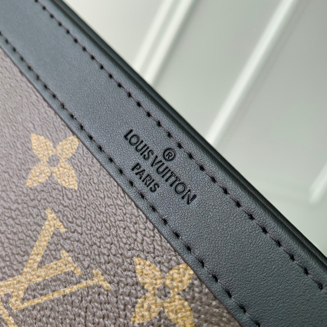 LOUIS VUITTON ANPHA WEARABLE WALLET 18 IN BROWN AND BLACK MONOGRAM CALFSKIN