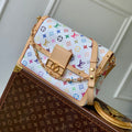 LOUIS VUITTON LV x TM DAUPHINE SOFT 28 IN COLORFUL MONOGRAM PATTERN AND WHITE COATED CANVAS