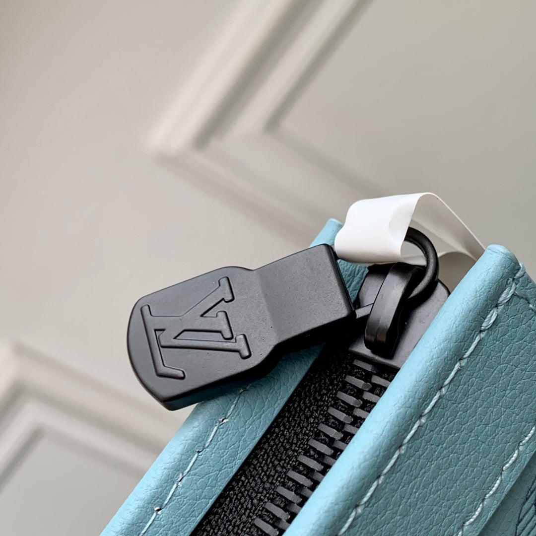 LOUIS VUITTON POCHETTE VOYAGE 26 IN SKY BLUE MONOGRAM ECLIPSE CALFSKIN
