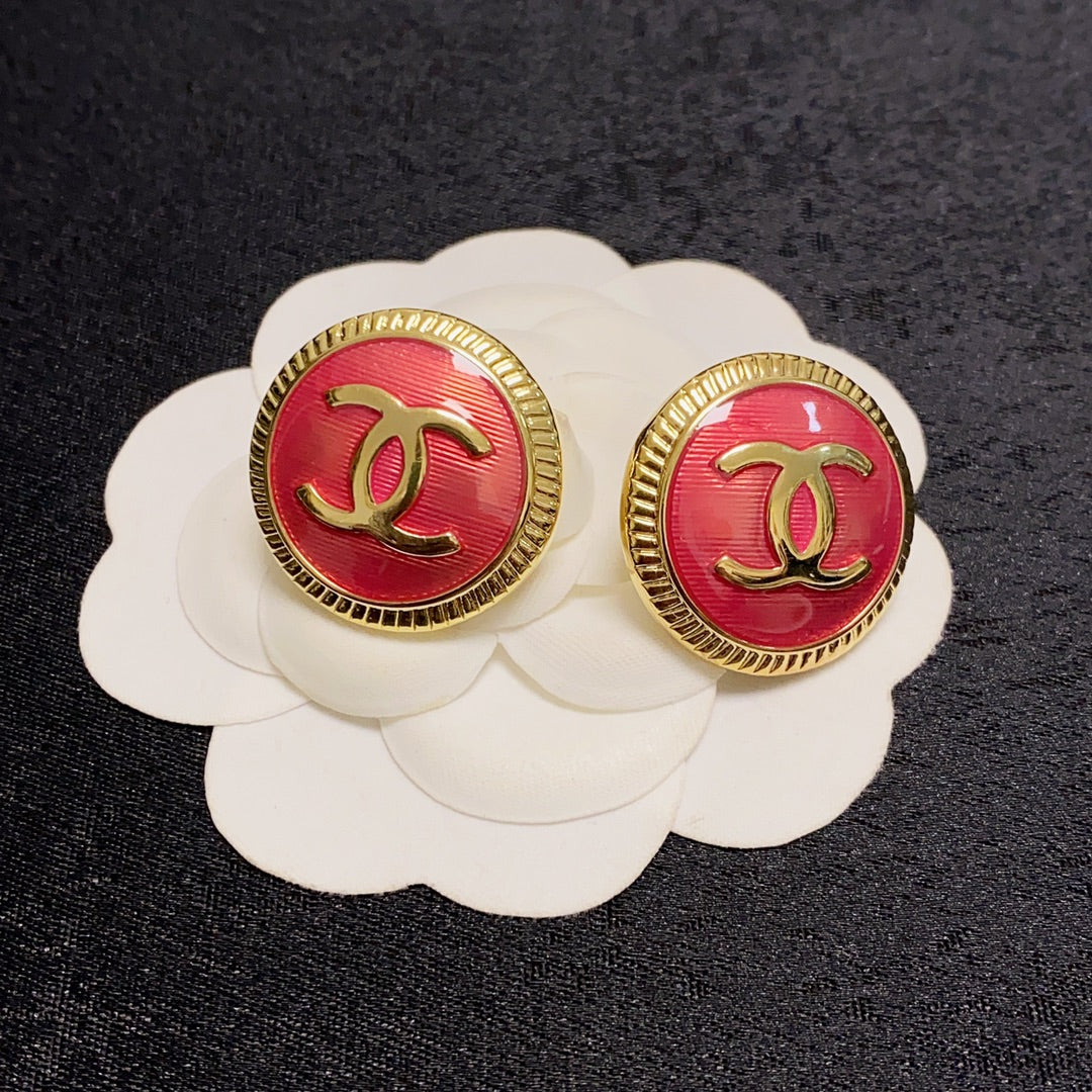 18K  Chanel Red Earrings