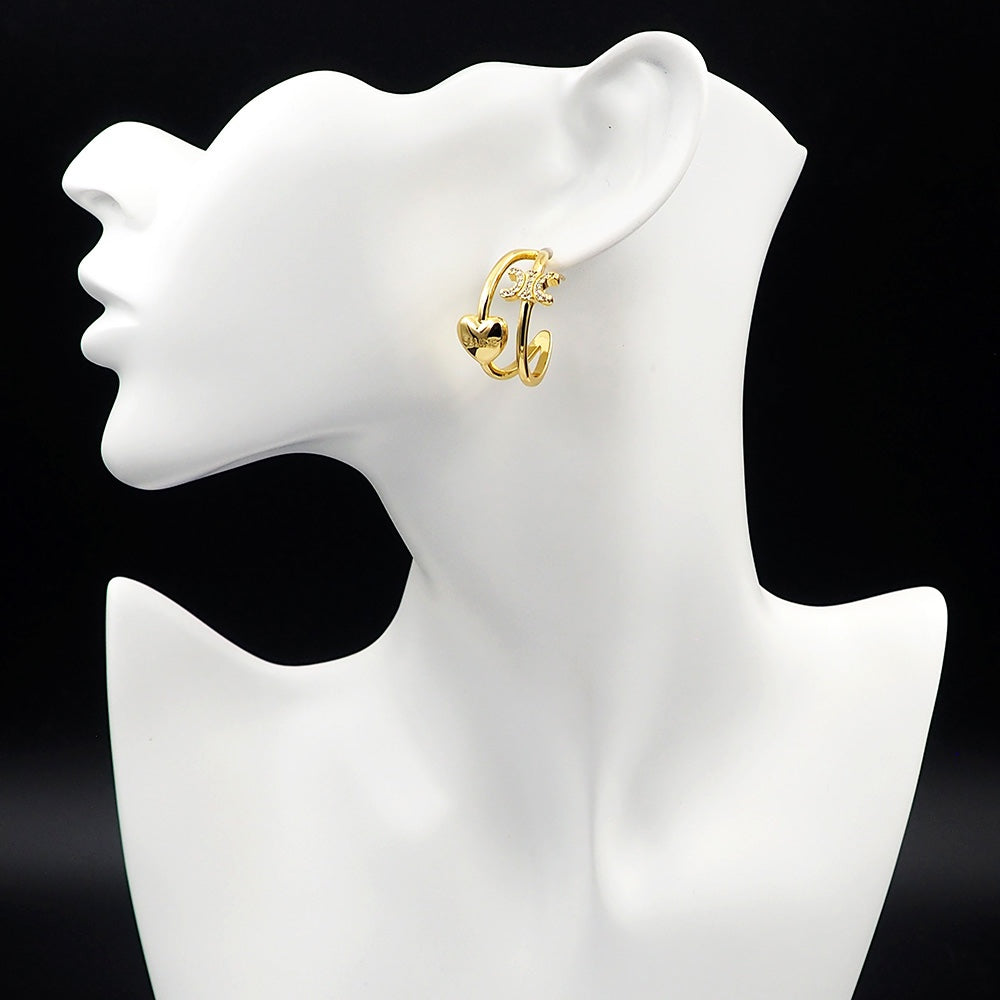 18K Celine Heart Earrings