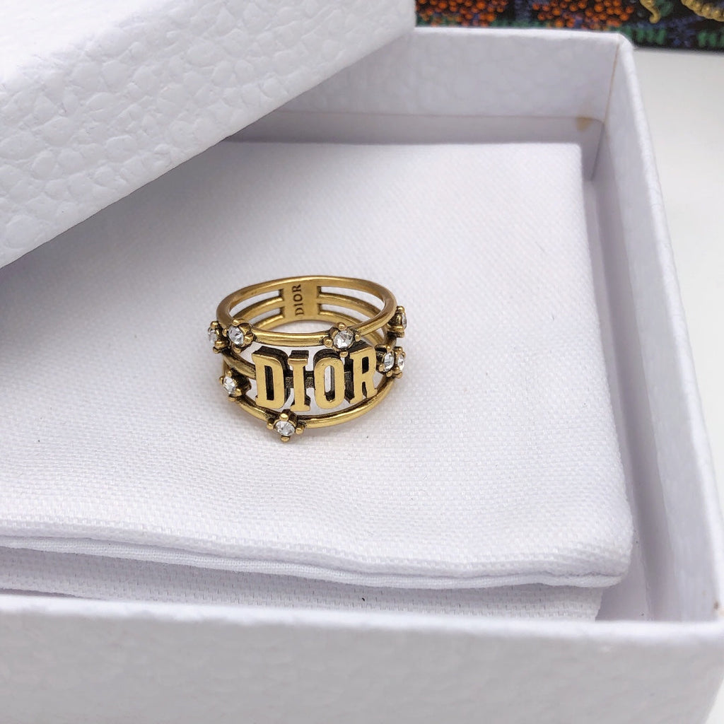18K Dior Vintage Crystals Ring
