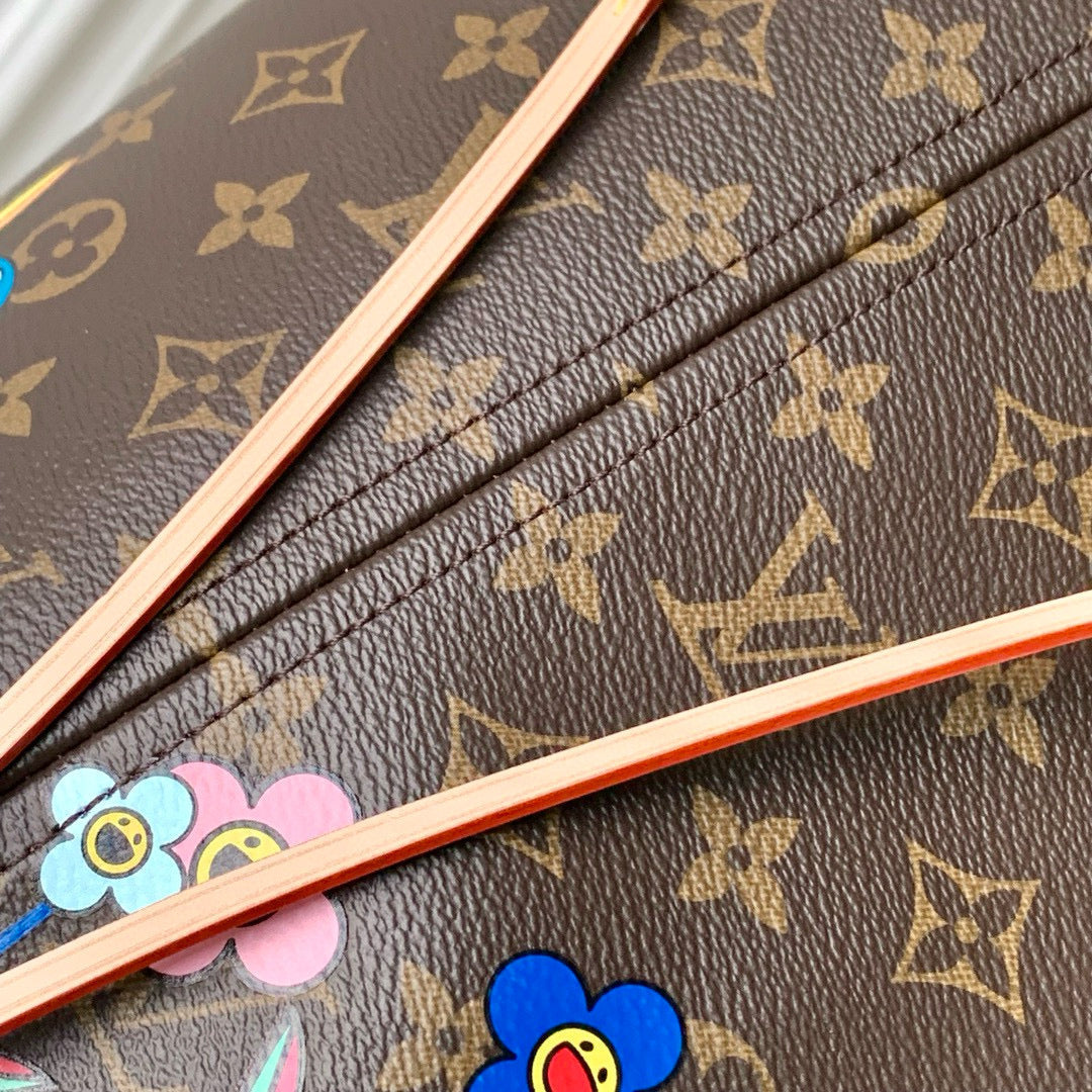LOUIS VUITTON NEVERFULL TOTE BAG 31 IN MULTICOLOR FLORAL CANVAS