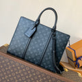 LOUIS VUITTON LV 25S SAC PLAT BAG 39 IN BLACK MONOGRAM ECLIPSE CANVAS