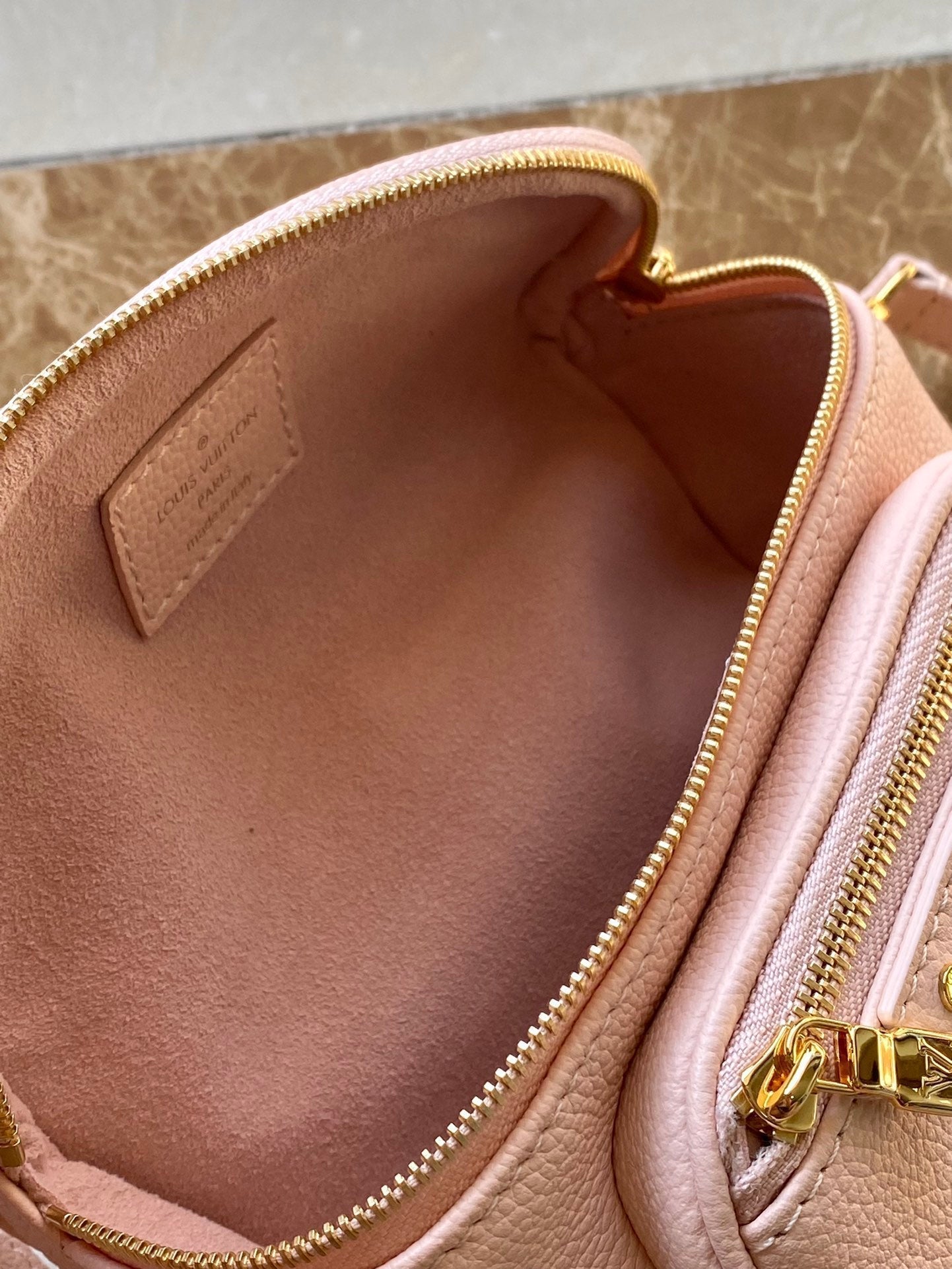 LOUIS VUITTON MINI BUMBAG 17 IN GRADIENT PINK MONOGRAM EMPREINTE LEATHER GOLD HARDWARE