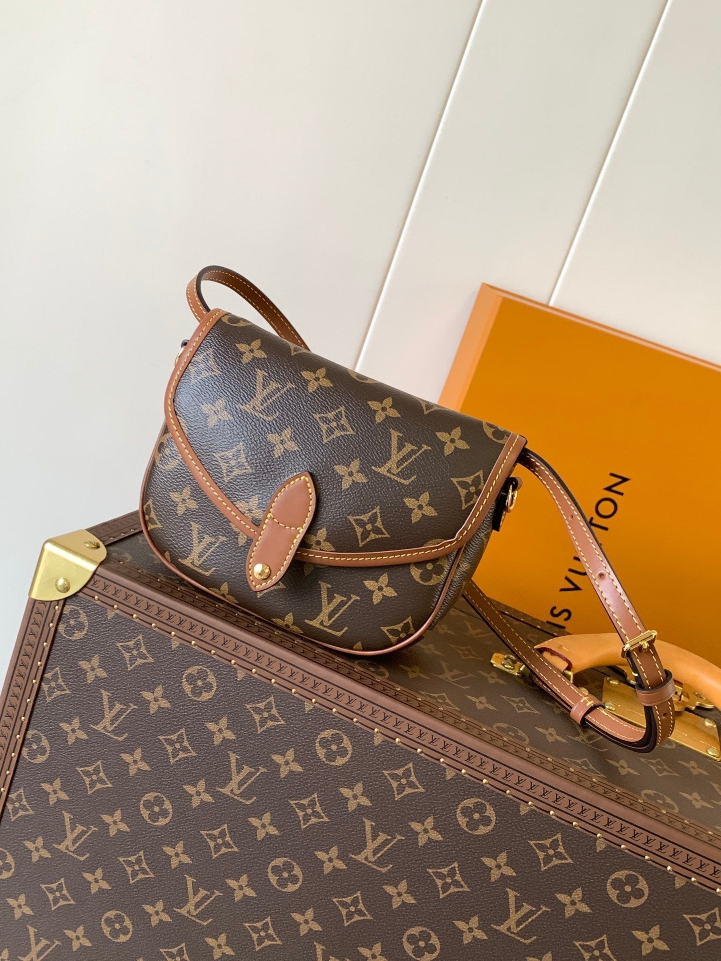 LOUIS VUITTON LV 25S DUO BB BAG 19 IN BROWN MONOGRAM COATED CANVAS AND CALFSKIN